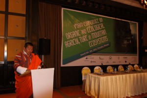 Agriculture Minister Yeshey Dorji addresses the inaugural session