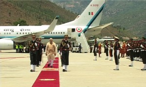 Red Carpet for Indian Prime Minister in Bhutan. Photo: BBS