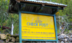 Entrance to the Gunitsawa base of the Royal Bhutan Army, upper Paro Valley. Photo by Victor Robert Lee.