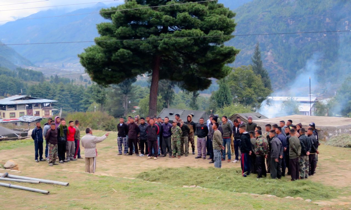 Bhutanese soldiers at training camp in Paro Valley. Photo by Victor Robert Lee.